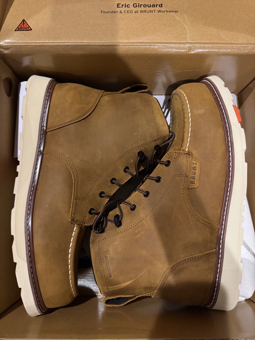 Brunt Men’s Brown Leather The Marin Waterproof Comp Toe